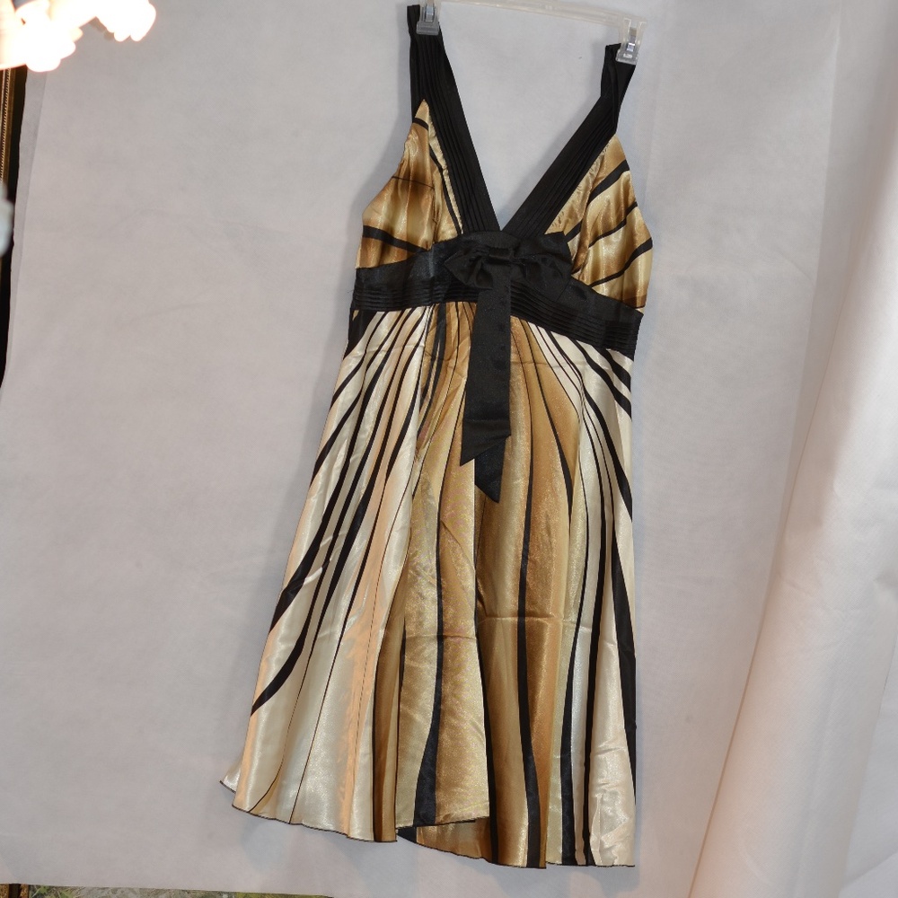 Tan/Black Satiny Sundress NWT by Ever-Pretty SZ 16
